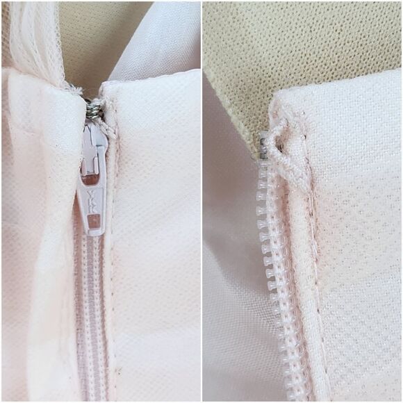 🍑David's Bridal Pink Petal Tulle One Shoulder Dress Size 2 - Picture 9 of 14